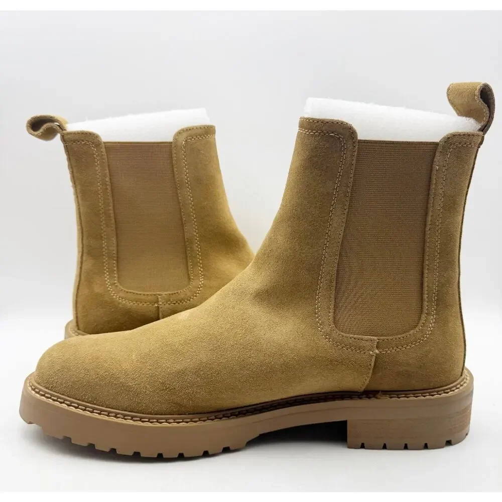 Saint Morta Men's Chunky Chelsea Boots Size 10 EU 44 Tan Camel Suede NIB